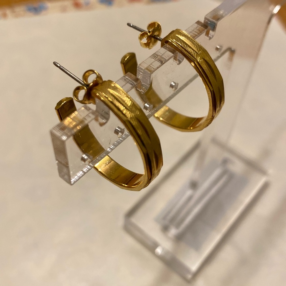 Gold Tone Pierced Earrings